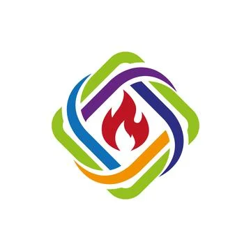 Fire Flame Logo Design for Energy Power Company 库存插图