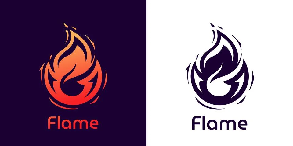 Fire Flame Logo design. Flame silhouette. Hot symbol. Fire icon Stock Illustration