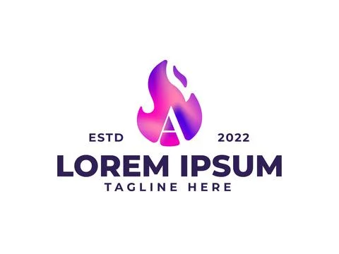 A fire flame logo design template Stock Illustration