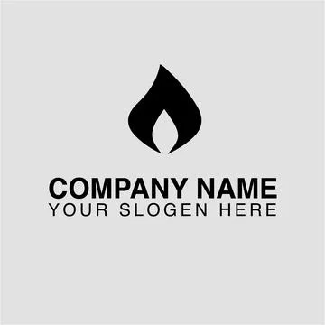 Fire flame logo design template for company or brand identity with modern and Stock Illustration