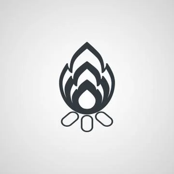 Fire Flame Logo design vector template silhouette. Creative Burn Elegant Bonf Stock Illustration