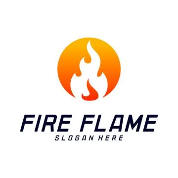 Fire Flame Logo Design Vector Template. Icon Symbol. Stock Illustration