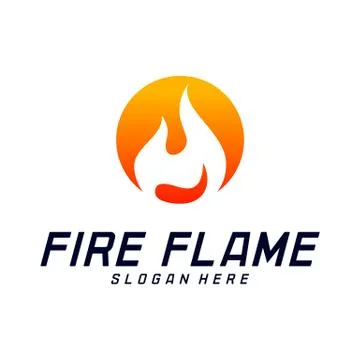 Fire Flame Logo Design Vector Template. Icon Symbol. Stock Illustration