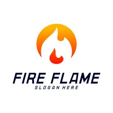 Fire Flame Logo Design Vector Template. Icon Symbol. Stock Illustration