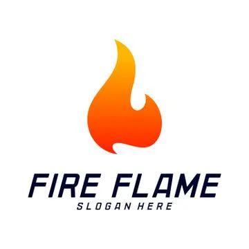 Fire Flame Logo Design Vector Template. Icon Symbol. Stock Illustration