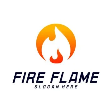 Fire Flame Logo Design Vector Template. Icon Symbol. Stock Illustration