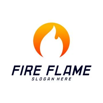 Fire Flame Logo Design Vector Template. Icon Symbol. Stock Illustration