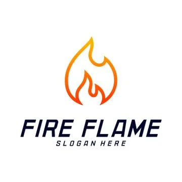 Fire Flame Logo Design Vector Template. Icon Symbol. Stock Illustration