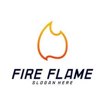 Fire Flame Logo Design Vector Template. Icon Symbol. Stock Illustration