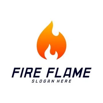 Fire Flame Logo Design Vector Template. Icon Symbol. Stock Illustration
