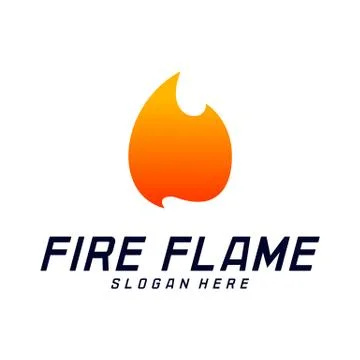 Fire Flame Logo Design Vector Template. Icon Symbol. Stock Illustration