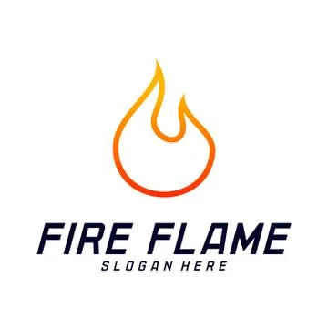 Fire Flame Logo Design Vector Template. Icon Symbol. Stock Illustration