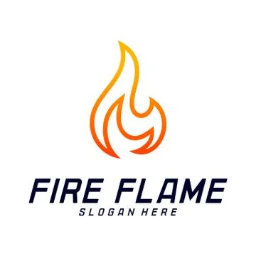 Fire Flame Logo Design Vector Template. Icon Symbol. Stock Illustration