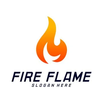 Fire Flame Logo Design Vector Template. Icon Symbol. Stock Illustration