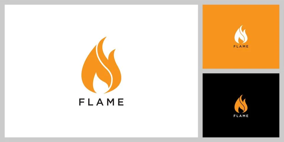 Fire Flame Logo design vector. Bonfire Silhouette Logotype icon Stock Illustration