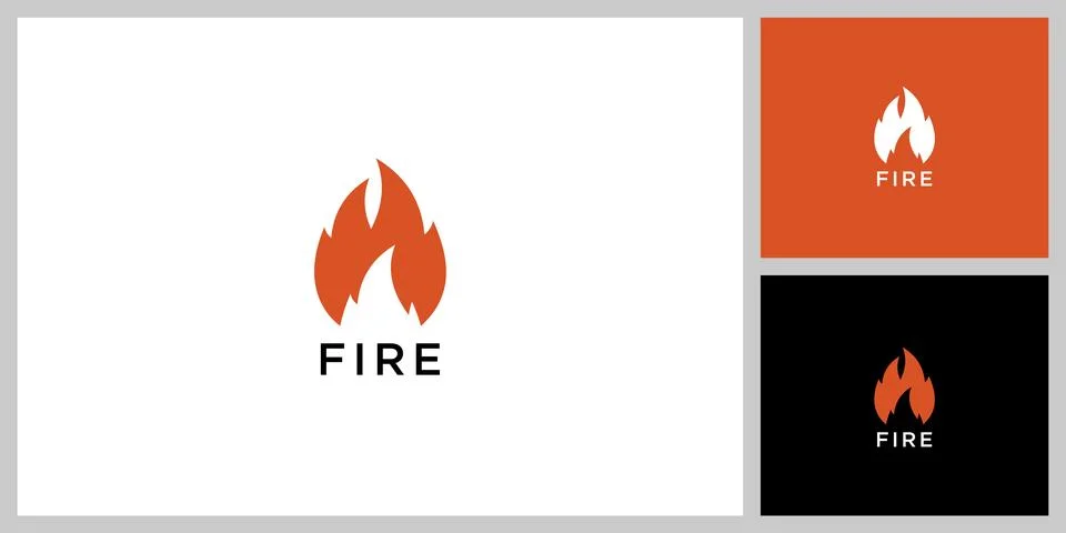 Fire Flame Logo design vector. Bonfire Silhouette Logotype icon Stock Illustration