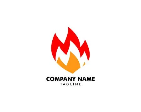 Fire Flame Logo Design Vector Template Ilustración de archivo