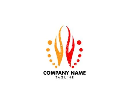 Fire Flame Logo Design Vector Template Stock Illustration