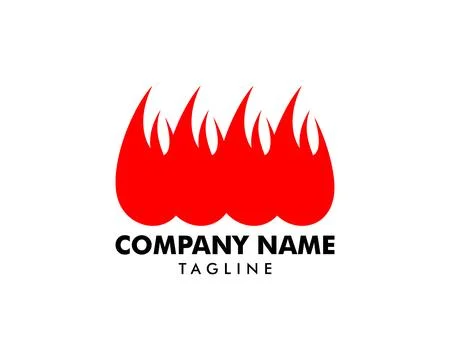 Fire Flame Logo Design Vector Template Stock Illustration