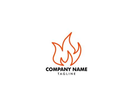 Fire Flame Logo Design Vector Template Stock Illustration