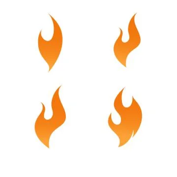Fire flame logo icon gradient vector set Stock Illustration