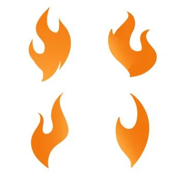Fire flame logo icon gradient vector set Stock Illustration