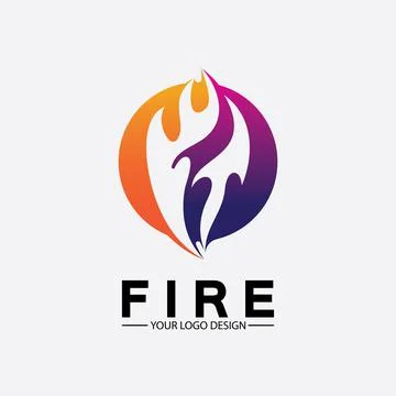 Fire flame logo icon vector design template イラスト素材
