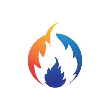 Fire flame Logo icon vector illustration design Illustrazione stock