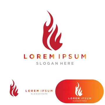 Fire flame logo icon vector design template Illustrazione stock