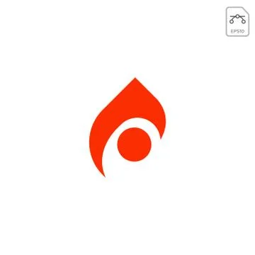 Fire flame logo or symbol vector abstract design isolated Stock Illustration