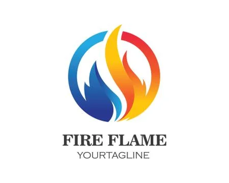 Fire flame Logo Template vector icon Oil, gas and energy logo Illustrazione stock