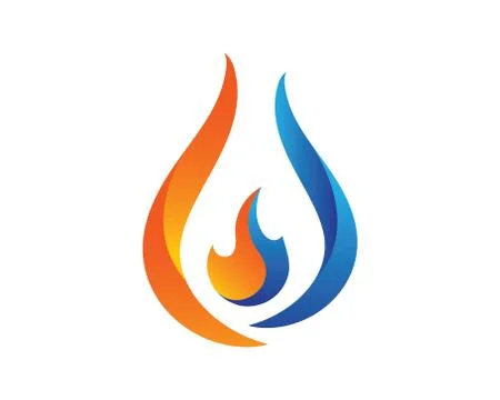 Fire flame Logo Template vector icon Oil, gas and energy logo Illustrazione stock