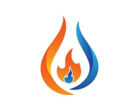 Fire flame Logo Template vector icon Oil, gas and energy logo イラスト素材