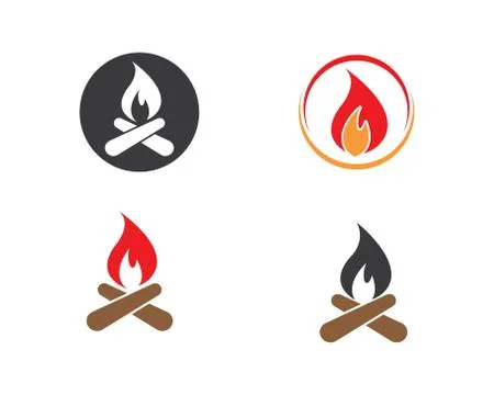Fire flame Logo Template vector icon Oil, gas and energy Illustrazione stock