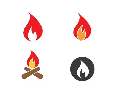 Fire flame Logo Template vector icon Oil, gas and energy 스톡 일러스트