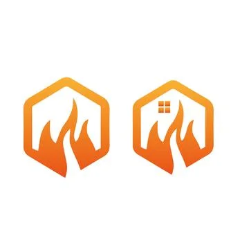 Fire flame Logo Template vector illustration design eiffel wind logo design vect Stock Illustration