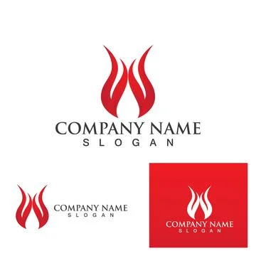 Fire with flame  Logo  Vector icon illustration Stockillustratie