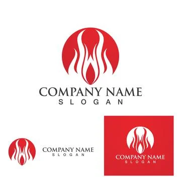 Fire with flame  Logo  Vector icon illustration Stock Illustration