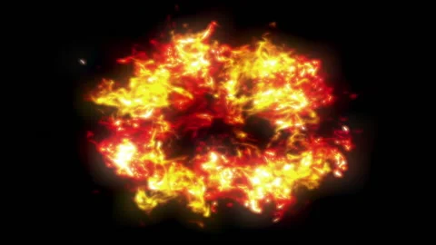 Fire flame loop circle animation Stock Footage 146111927