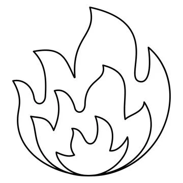 Fire flame. Modern minimal black thin line vector icon Stock Illustration