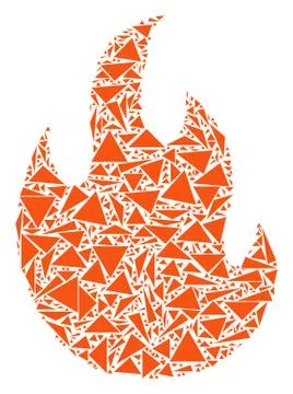 Fire Flame Mosaic of Triangles Illustrazione stock