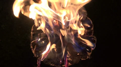 Fire flame in night Video stock 31871985