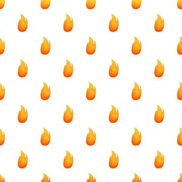 Fire flame pattern repeating on white background Stock Illustration