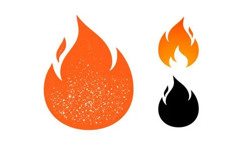 Fire, flame. Red flame collection set Stock Illustration