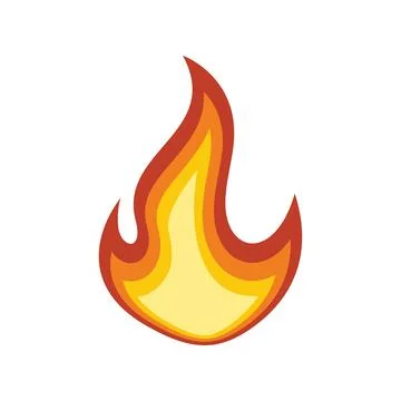 Fire flame red icon, flat style 스톡 일러스트