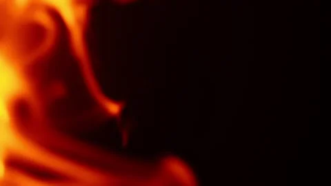 Fire flame red orange shiny bright blurred abstract motion video Stock Footage 237863779