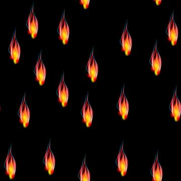 Fire flame seamless pattern Stock Illustration