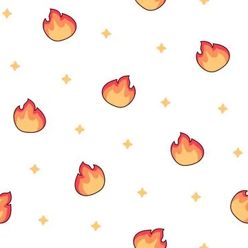 Fire flame. Seamless pattern. Stock Illustration