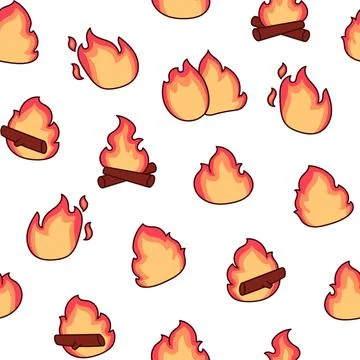 Fire flame. Seamless pattern. Stock Illustration