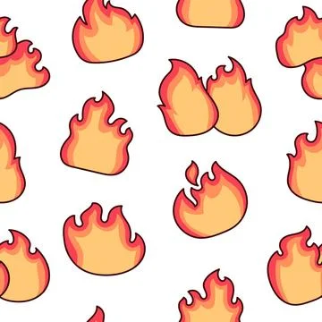 Fire flame. Seamless pattern. Stock Illustration